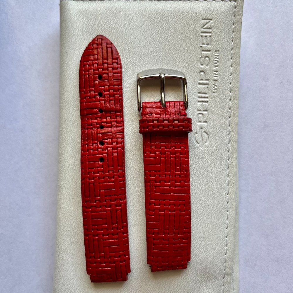 Philip Stein Red Leather Watch Band